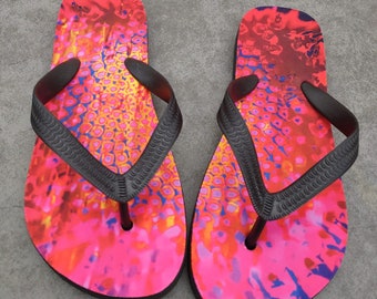 Summer sunflower printed modern flip flops sandals