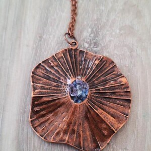 Copper and sea glass pendant necklace//sea glass jewelry//sea glass pendant//copper pendant//copper//copper jewelry//copper necklace