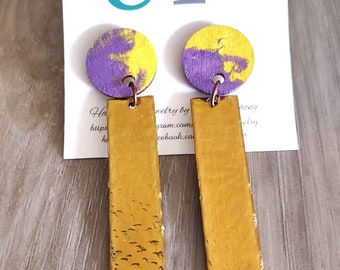 boho style brass and wood earrings brass earrings boho style earrings boho style