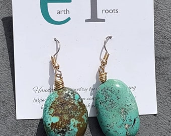 boho style turquoise dangle earrings