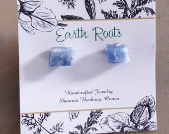 Earthy kyanite gemstone stud earrings