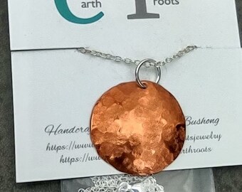 Minimalist copper metal pendant necklace