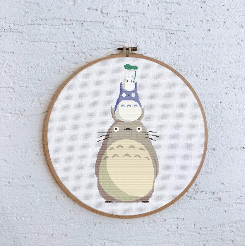 Totoro Cross Stitch Pattern: Ghibli Anime Friends (digital PDF