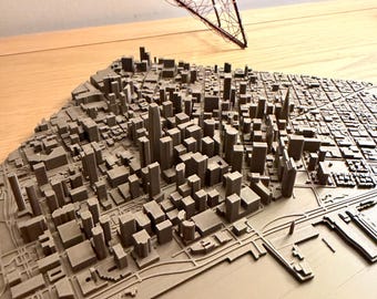San Franciscos stadssilhuett – detaljerad 3D-utskriven stadsmodell (detta är inzoomat)