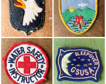 Vintage Girl Scout Badge - Scout Badges - Troop Badge - Scamper Badge - Sleepover GSUSA Badge - Water Safety Instructor Badge - Eagle Badge