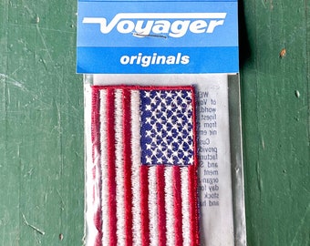 Vintage 1980s USA American Flag Patch by Voyager Originals