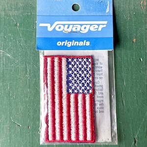 Vintage 1980s USA American Flag Patch by Voyager Originals image 1