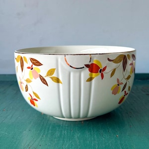 Vintage 1940s Hall's Superior China Autumn Leaf Serving Bowl