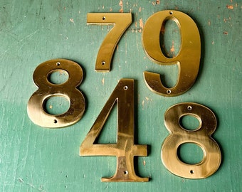 Vintage Solid Brass House Numbers