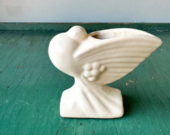 Vintage Nelson McCoy Pottery Ivory Dove Pigeon Planter - McCoy Bird