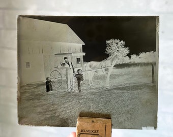 Antique Victorian Era Photographic Negative Glass Plate - Authentic Victorian Halloween Decorations