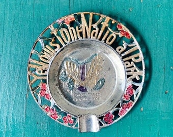 Vintage 1950s Tin Yellowstone Lower Falls GrandCanon Grandy Canyon Souvenir Ashtray