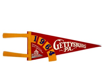 Vintage Pennant - Pennant Flag - Gettysburg Pennsylvania Pennant Flag - Gettysburg Pennant Flag - Pennsylvania Memorabilia - 1964 Pennant