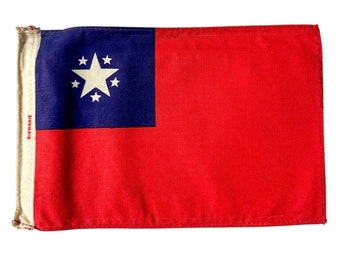 Vintage French Nautical Signal Flag Banner - Birmanie - Burma