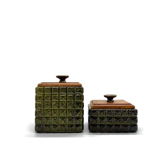 Vintage Kitchen Canisters Counter Canister Set Countertop Etsy