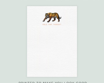 Go Tigers Notizblock | 5x7 Tiger Bügelbild Aufnäher | 100 Seiten Vintage-inspirierter Luxe List Pad | Schreibtisch Schreibwaren Geschenk