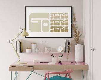 Demon Diacons - Go Deacs - Retro Collegiate Poster - Bold Typografie Digitaldruck - Wohnheim Wandkunst - Sicherheits Spieltag Dekor - Moderne College Kunst