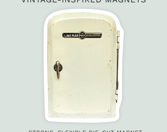Vintage-inspirierter Kühlschrankmagnet | Starke gestanzte Kühlschrankmagnet | Line Mar Toys Blechkühlschrank