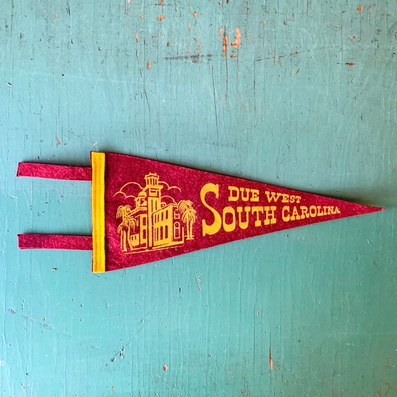 Vintage Due West South Carolina Pennant Flag Pennant Flag Etsy