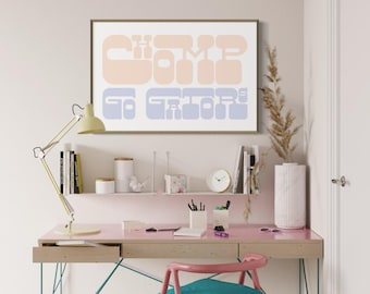 Chomp Go Gators Retro Collegiate Poster - Bold Typography Digital Print - Dorm Wall Art - SEC Game Day Decor - Modern College Wall Art