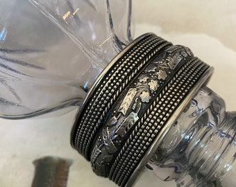 Vintage Silver Cuff with Victorian Style Design