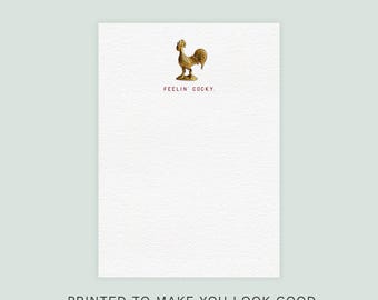 Feelin' Cocky Notizblock | 5x7 Spielhahn Design | 100 Seiten Vintage-inspirierter Luxe List Pad | Schreibtisch Schreibwaren Geschenk