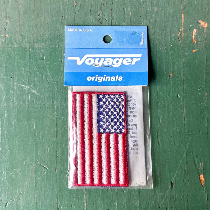 Vintage 1980s USA American Flag Patch by Voyager Originals image 1