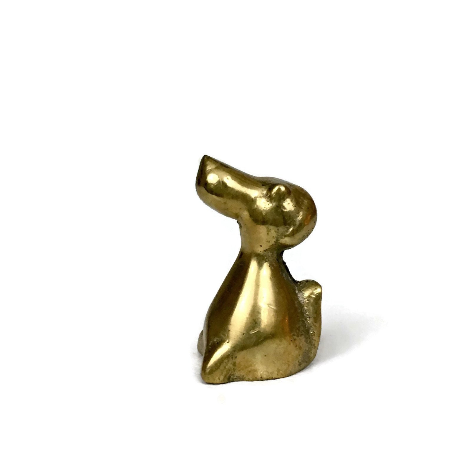 vintage small brass dog figurine statue
