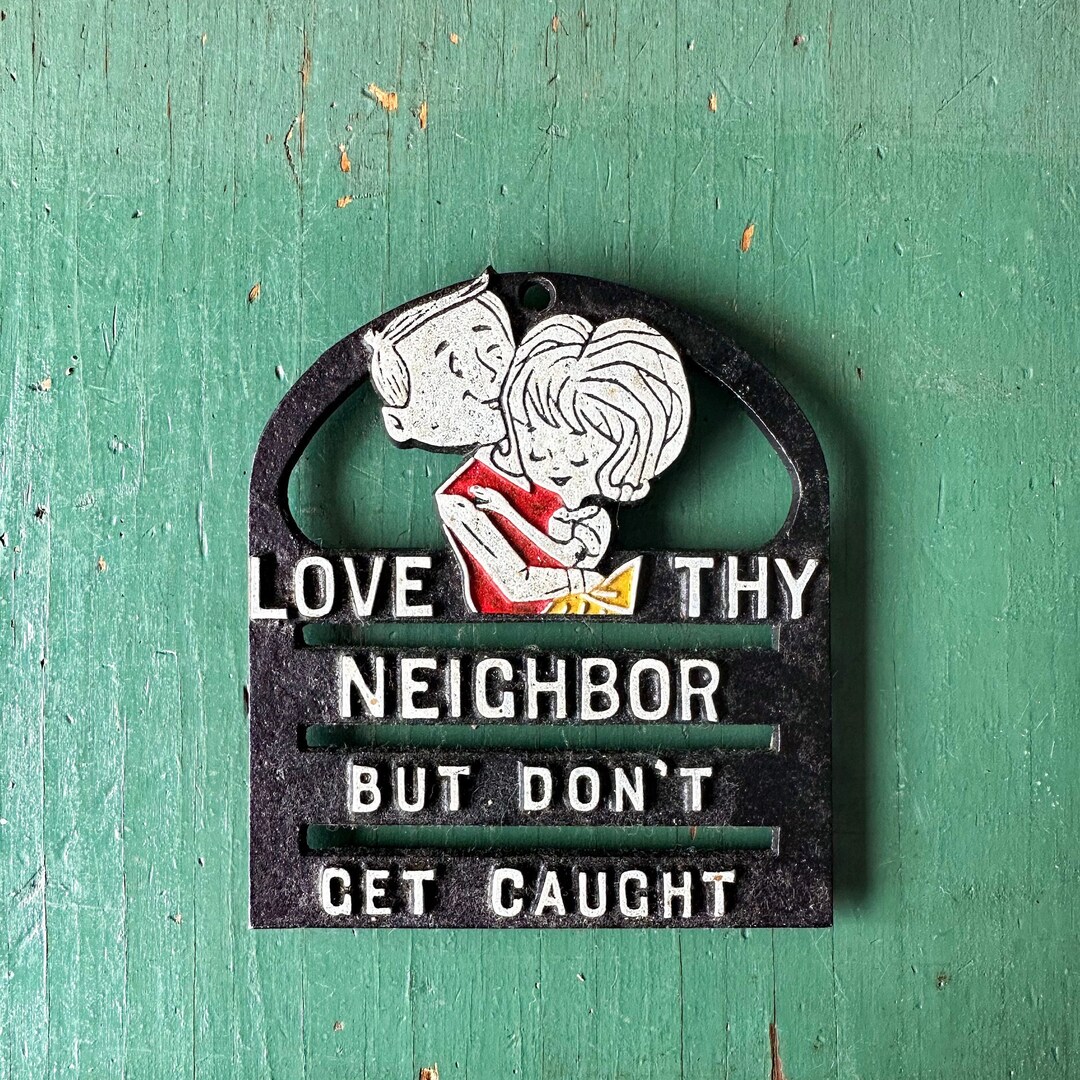 Vintage Trivet Kitchen Wall Plaque Black Cast Iron Quote Sign Kitsch