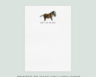 Sei kein Esel Notizblock | 5x7 Spielzeug Esel Design | 100 Seiten Vintage-inspirierter Luxe List Pad | Schreibtisch Schreibwaren Geschenk