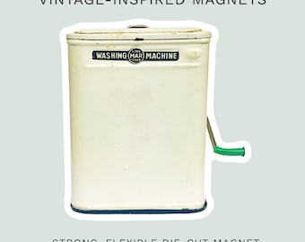 Vintage-inspirierter Kühlschrankmagnet | Starke gestanzte Kühlschrankmagnet | Line Mar Toys Blechwaschmaschine