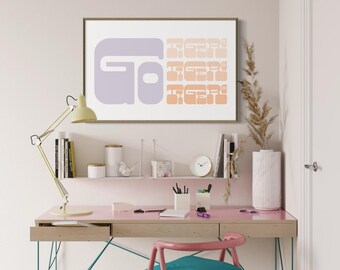 Orange Purple Tigers Retro Collegiate Poster - Bold Typography Digital Print - Dorm Wall Art - SEC Game Day Decor - Modern College Wall Art
