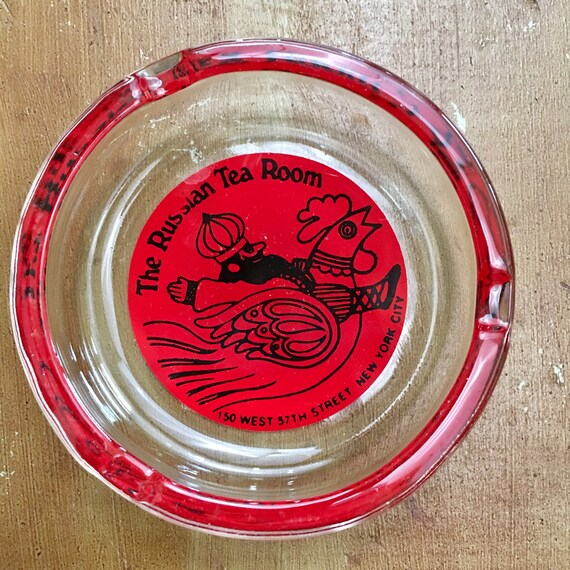 Vintage Russian Tea Room Ashtray New York City Advertising Tobacciana 1960s Souvenir Collectible Ashtray
