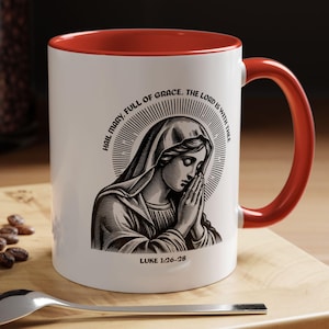 Kubek Matki Bożej z Guadalupe, kubek do kawy z Maryją Dziewicą 11 uncji, Virgen De Guadalupe, Błogosławiony kubek, prezent katolicki, prezent na Dzień Matki dla niej