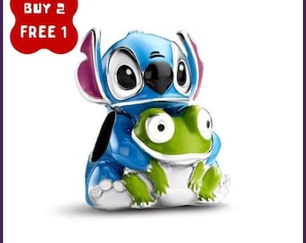 Stitch Frog Charm Bracelet Pendant, Necklace Pendant, Pandora Charm