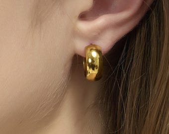 Gold Teardrop Earrings, Waterproof Bold Statement Earring