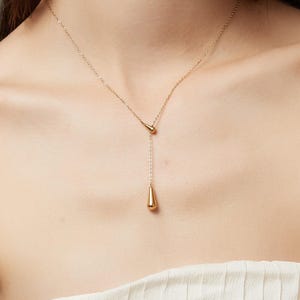 Goldanhänger Teardrop Halskette: 18k Gold getaucht NG017