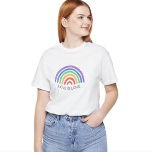 Rainbow (Love is Love) T-Shirt – LGBTQ+ Pride Tee, Inspirational Gift, Positive Vibes Shirt, Unisex Casual Wear