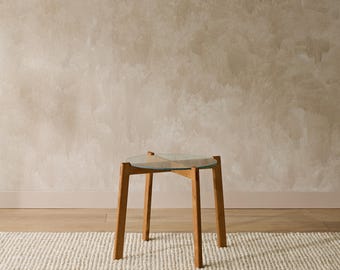 ERIS Small Reclaimed Timber Side Table - Artisan Wood Accent Table with Glass Top