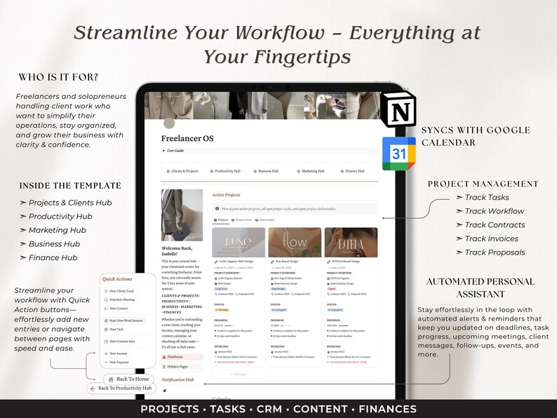 Notion Business Planner for Freelancers, Service Based Notion Template ...