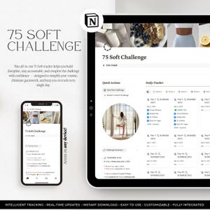 75 Soft Challenge Notion Template – Multi-Run Habit Tracker for Daily Health, Wellness, Fitness & Reflection