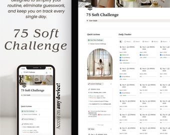 75 Soft Challenge Notion Template – Multi-Run Habit Tracker for Daily Health, Wellness, Fitness & Reflection