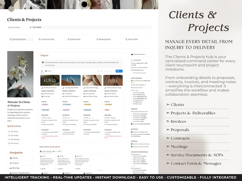 Notion Business Planner for Freelancers, Service Based Notion Template ...