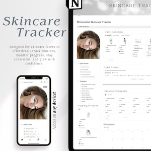 Minimalist Skincare Tracker Notion Template: Beauty Planner (Digital Download)