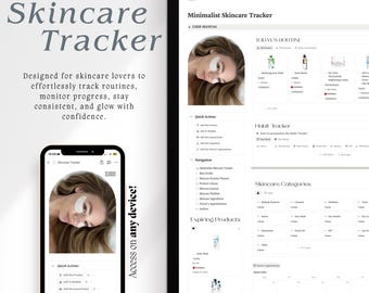 Minimalist Skincare Tracker Notion Template: Beauty Planner (Digital Download)
