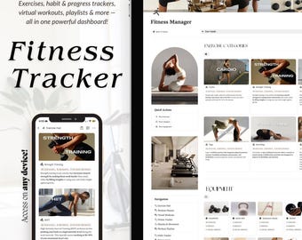 Notion Fitness Tracker Template | Workout Planner, Weight Loss Manager, Running & Gym Log, Calorie Calculator (Digital Download)