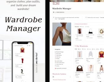 Notion Wardrobe Manager Template: Digital Closet Organizer & Outfit Planner (Digital Download)