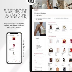 Notion Wardrobe Manager Template: Digital Closet Organizer & Outfit Planner (Digital Download)