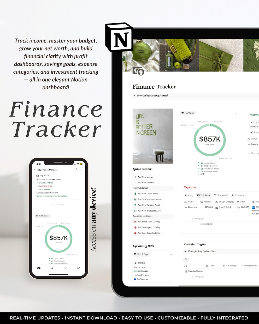Notion Finance Tracker Template: Budget, Expense, Investment Dashboard ...