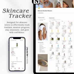 Notion Skincare Tracker Template, Clean Girl Beauty Planner (Digital Download)